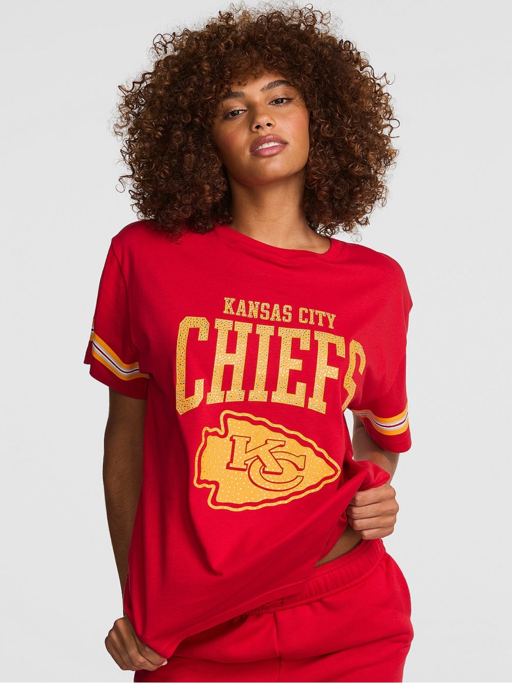 NWT VS Kansas City Chiefs Stylish & Comfy Bling Campus Cotton Tee! 🏈🎉